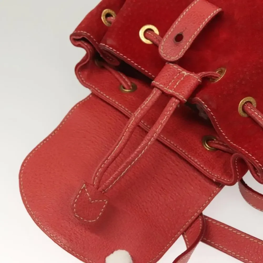 Gucci Bamboo Suede Backpack Red